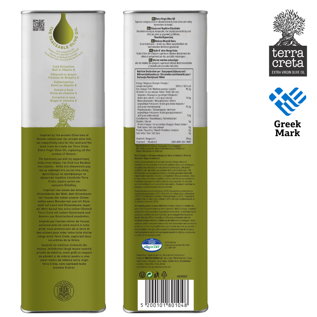 Terra Creta Estate Greek Extra Virgin Olive Oil PDO Kolymvari - 5L