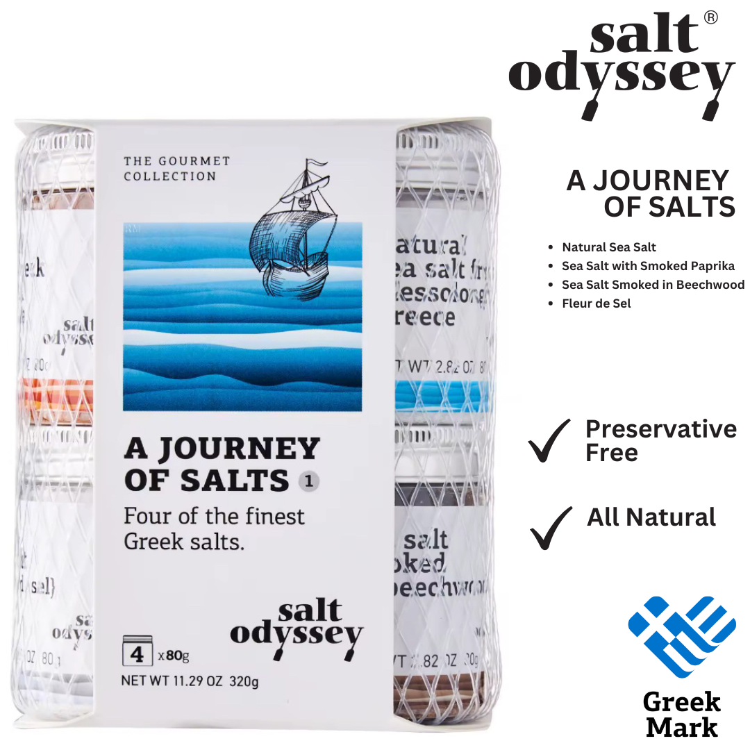 Salt Odyssey A Journey Of Salts - Four Of The Finest Greek Salts, 4 x 80gr