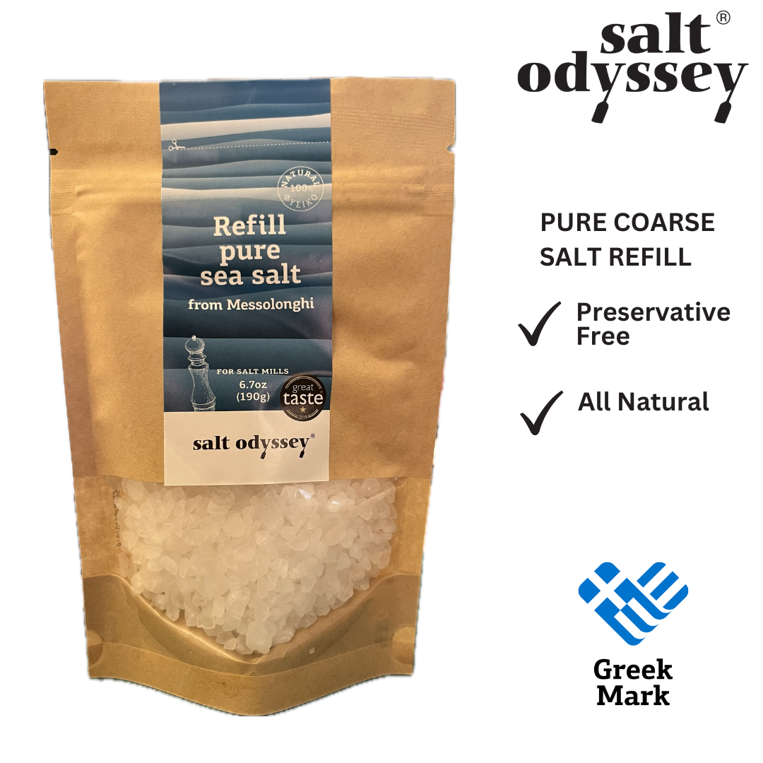 Salt Odyssey Greek Pure Coarse Sea Salt in a Refill pack - 190gr