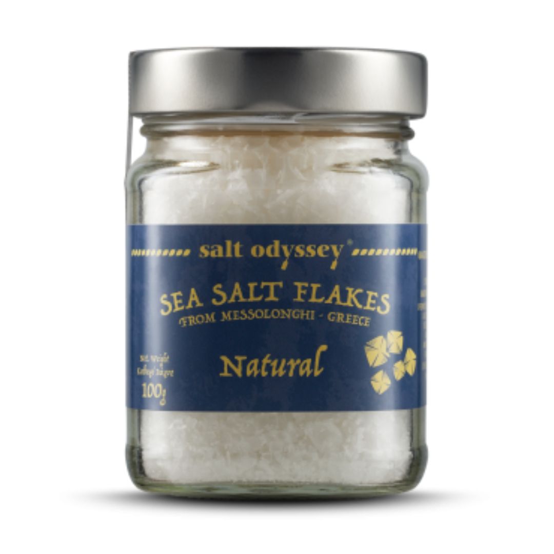 Salt Odyssey Greek Natural Sea Salt Flakes in a Jar - 100gr