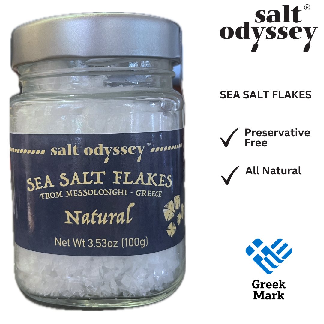 Salt Odyssey Greek Natural Sea Salt Flakes in a Jar - 100gr