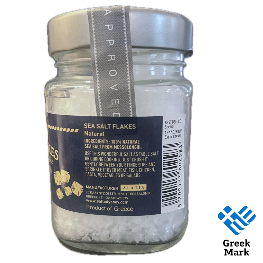Salt Odyssey Greek Natural Sea Salt Flakes in a Jar - 100gr