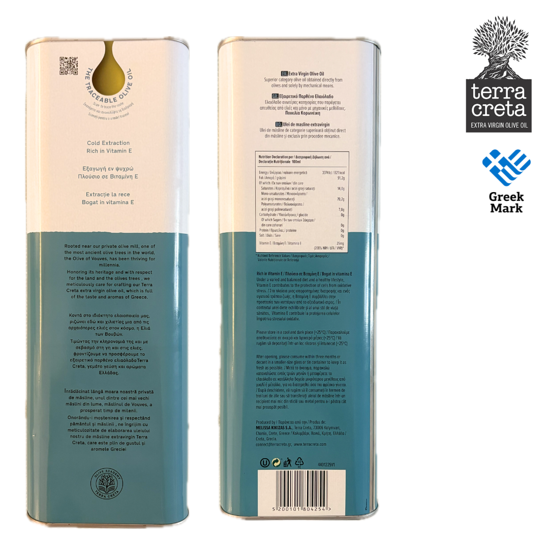 Terra Creta Greek Extra Virgin Olive Oil - 5L