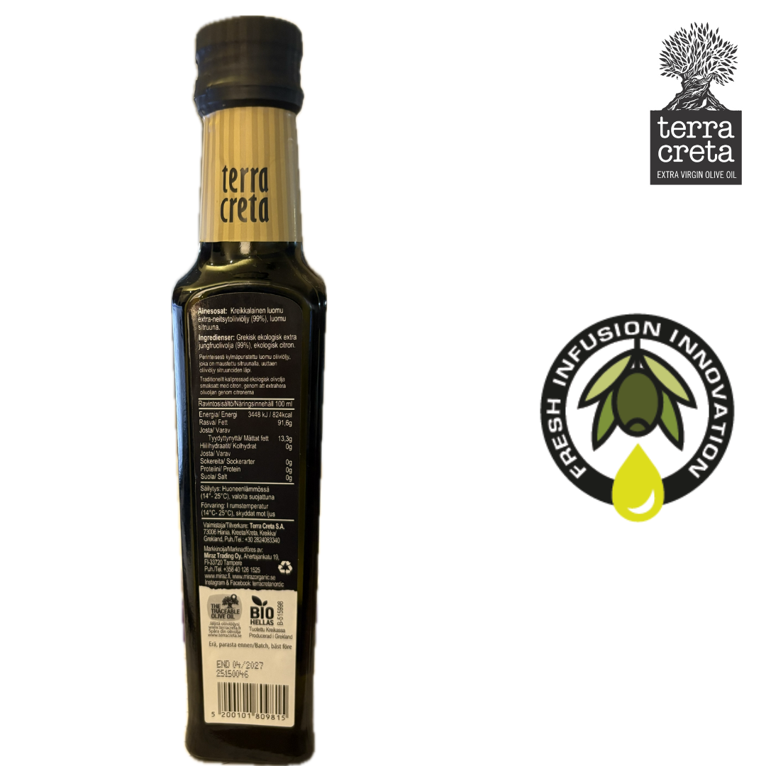 Terra Creta Greek Extra Virgin Olive Oil with Lemon - 250ml