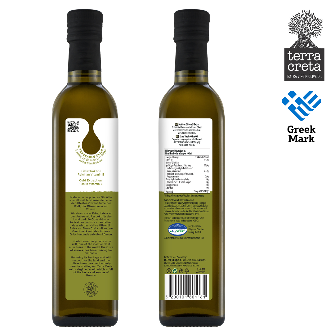 Terra Creta Greek Extra Virgin Olive Oil PDO Kolymvari - 500ml