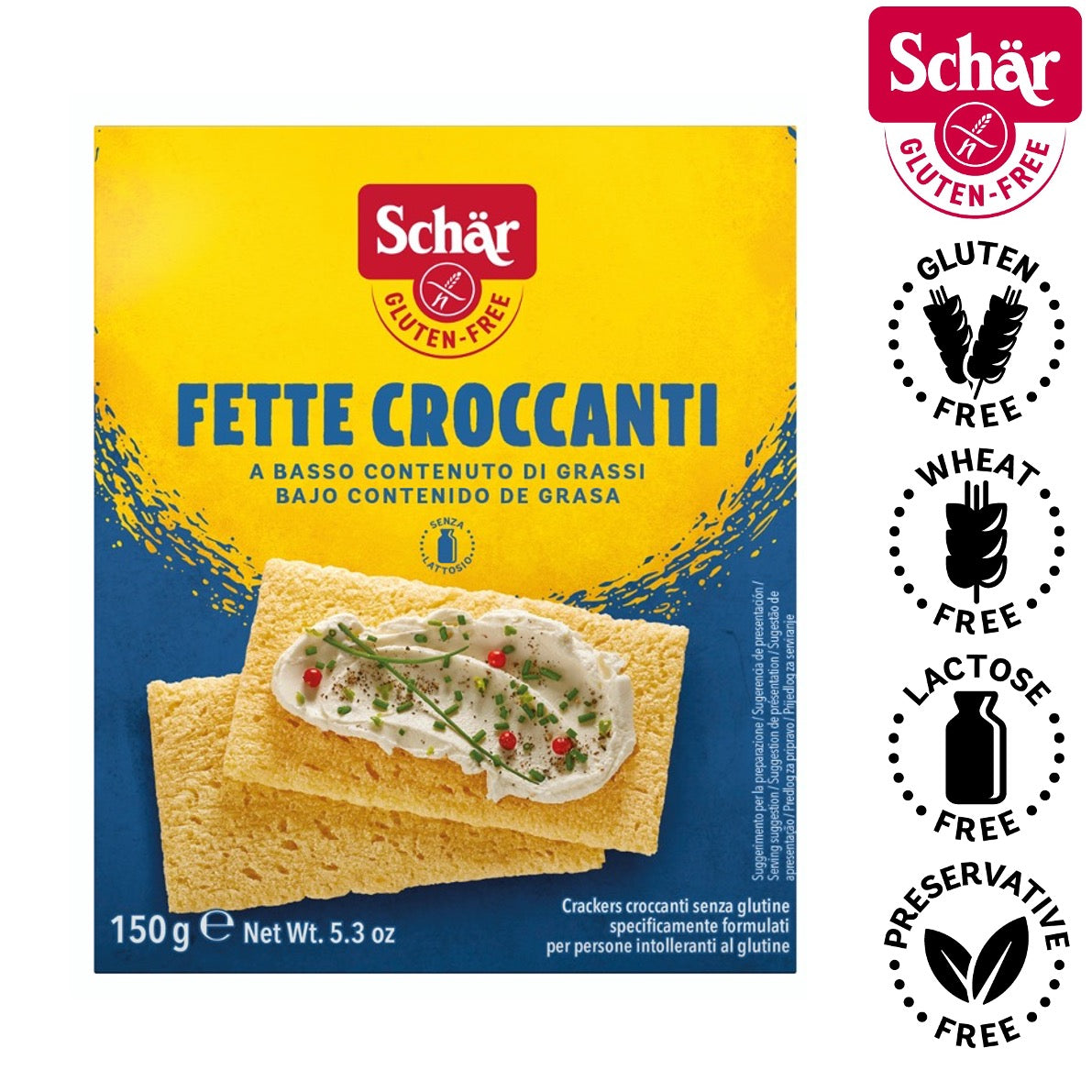Schar Fette Croccanti, Low Fat Gluten Free Crackers - 150gr