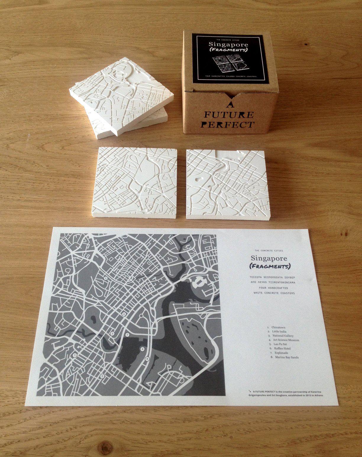 Singapore Cement Coasters in White-Agora Products