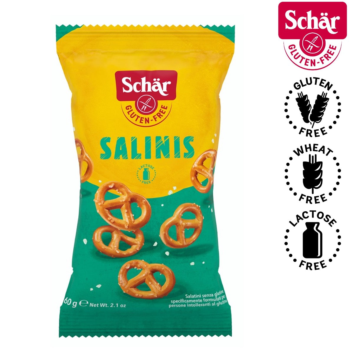 Schar Salinis! Mini Salted Pretzels, Gluten Free - 60gr