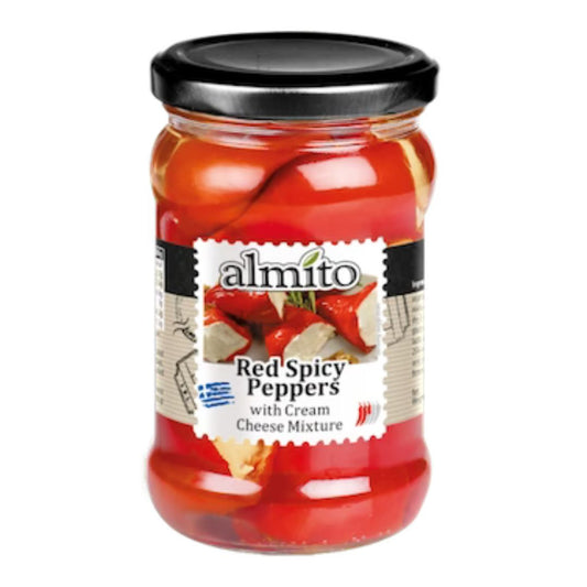 Almito Red Spicy Peppers with Cream Cheese Mixture