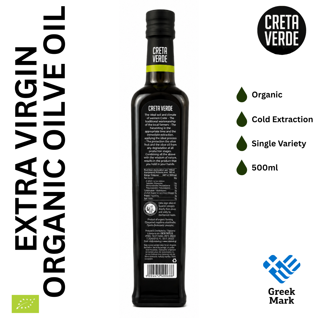 Creta Verde Organic Greek Extra Virgin Olive Oil - 500ml