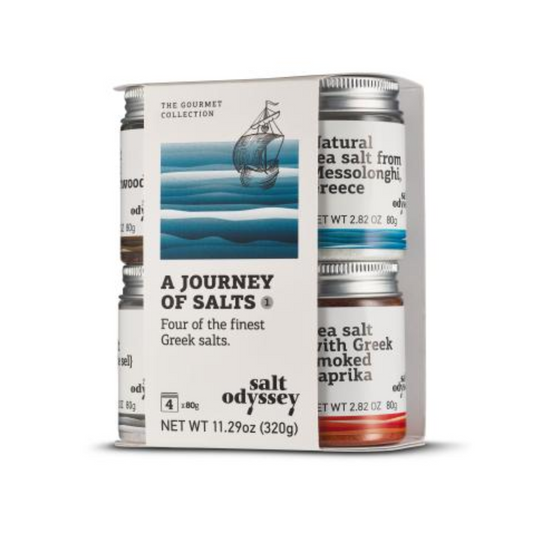 Salt Odyssey A Journey Of Salts - Four Of The Finest Greek Salts, 4 x 80gr
