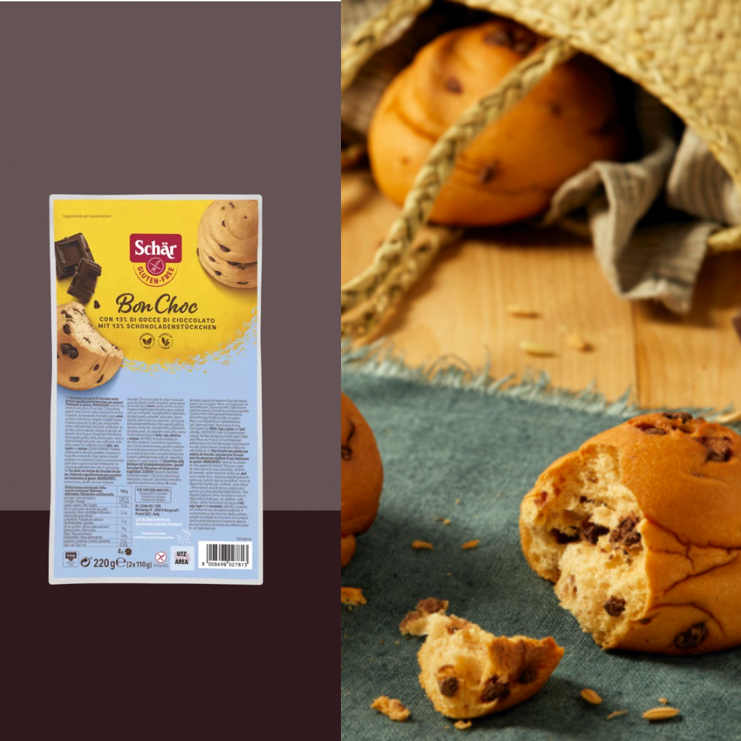 Schar Bon Choc Sweet and soft buns with choco chips, Gluten Free - 220gr