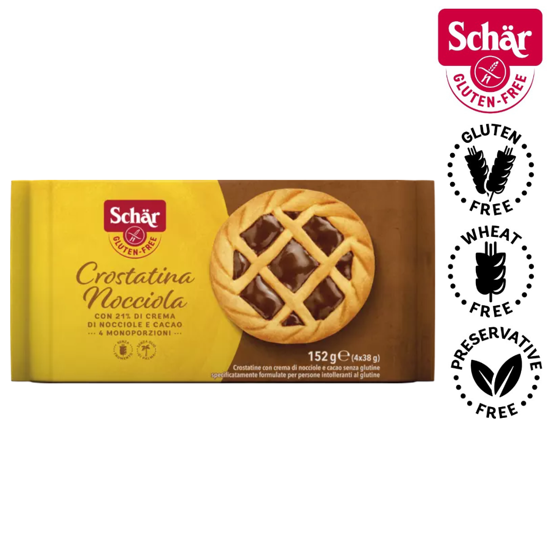 Schar Crostatina Nocciola Hazelnut and Chocolate Cream Pastry, Gluten Free - 152gr