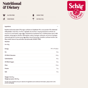 Schar Crostatina Nocciola Hazelnut and Chocolate Cream Pastry, Gluten Free - 152gr