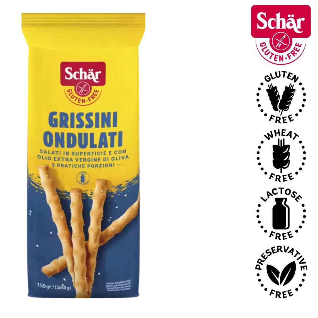 Schar Grissini Ondulati crispy breadsticks, Gluten Free - 150gr