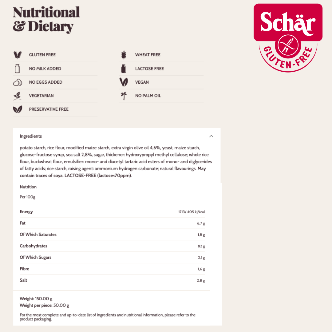 Schar Grissini Ondulati crispy breadsticks, Gluten Free - 150gr