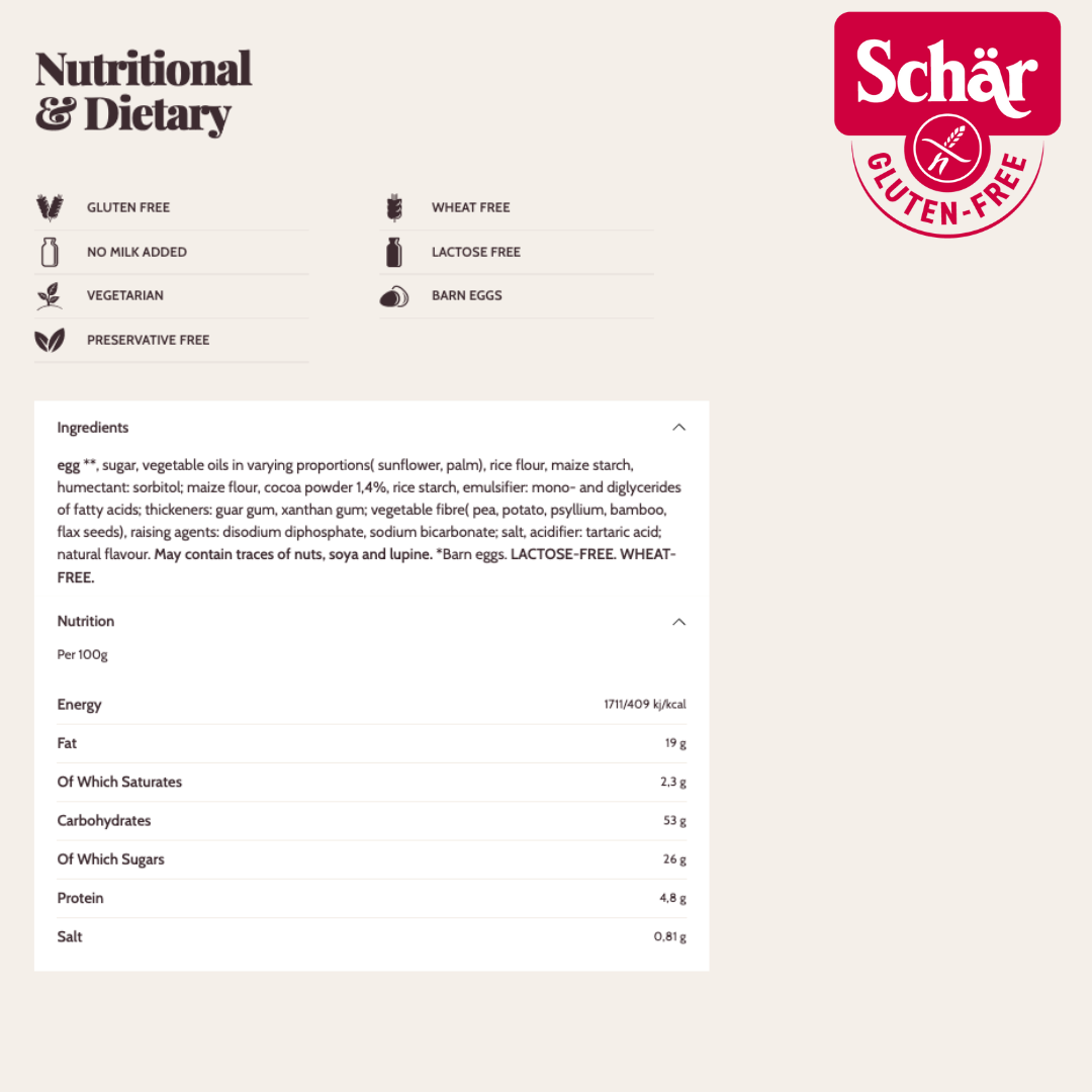 Schar Marble Cake, Gluten Free - 250gr