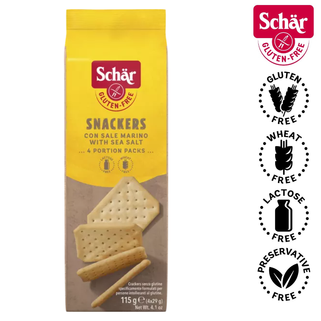 Schar Snackers Crackers with Sea salt, Gluten Free - 115gr