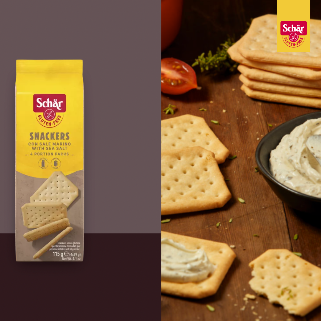 Schar Snackers Crackers with Sea salt, Gluten Free - 115gr