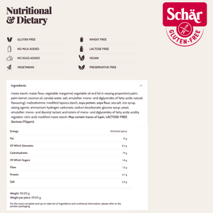 Schar Snackers Crackers with Sea salt, Gluten Free - 115gr