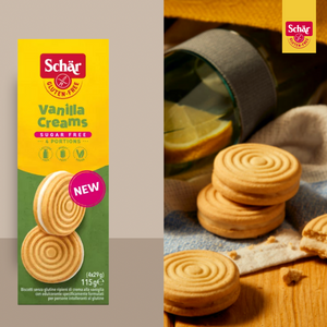 Schar Vanilla Creams Cookies Sugar free, Gluten Free - 115gr