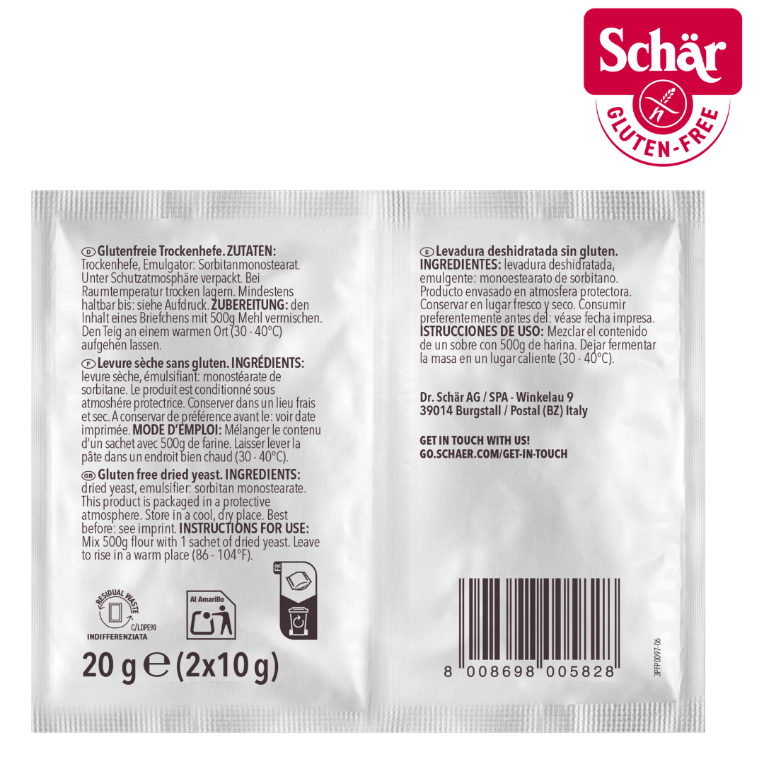 Schar Gluten Free Lievito, Dried Yeast  - 20g (2 X 10g)