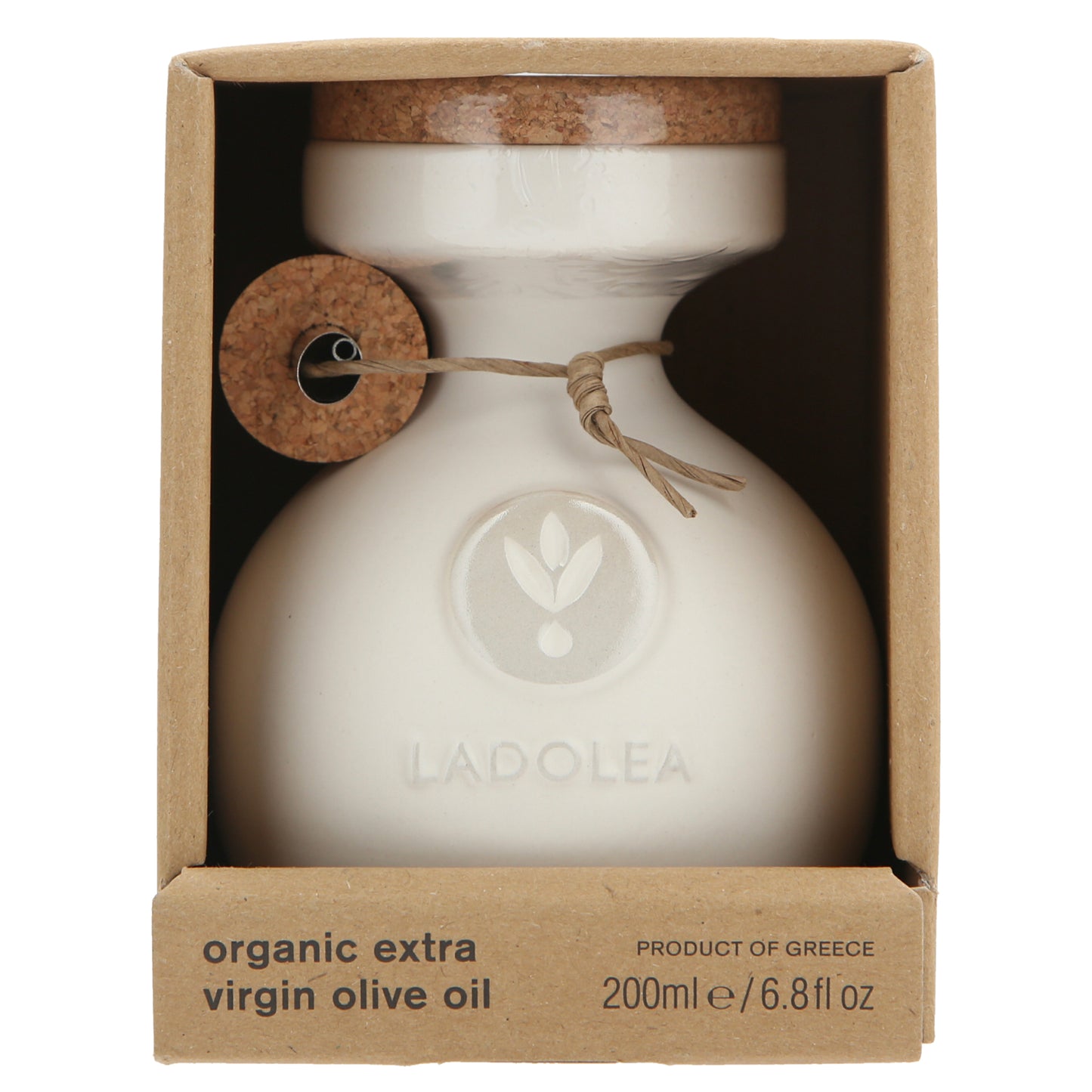 Ladolea Organic Greek Extra Virgin Olive Oil in a traditional White Ceramic Pot - 200ml