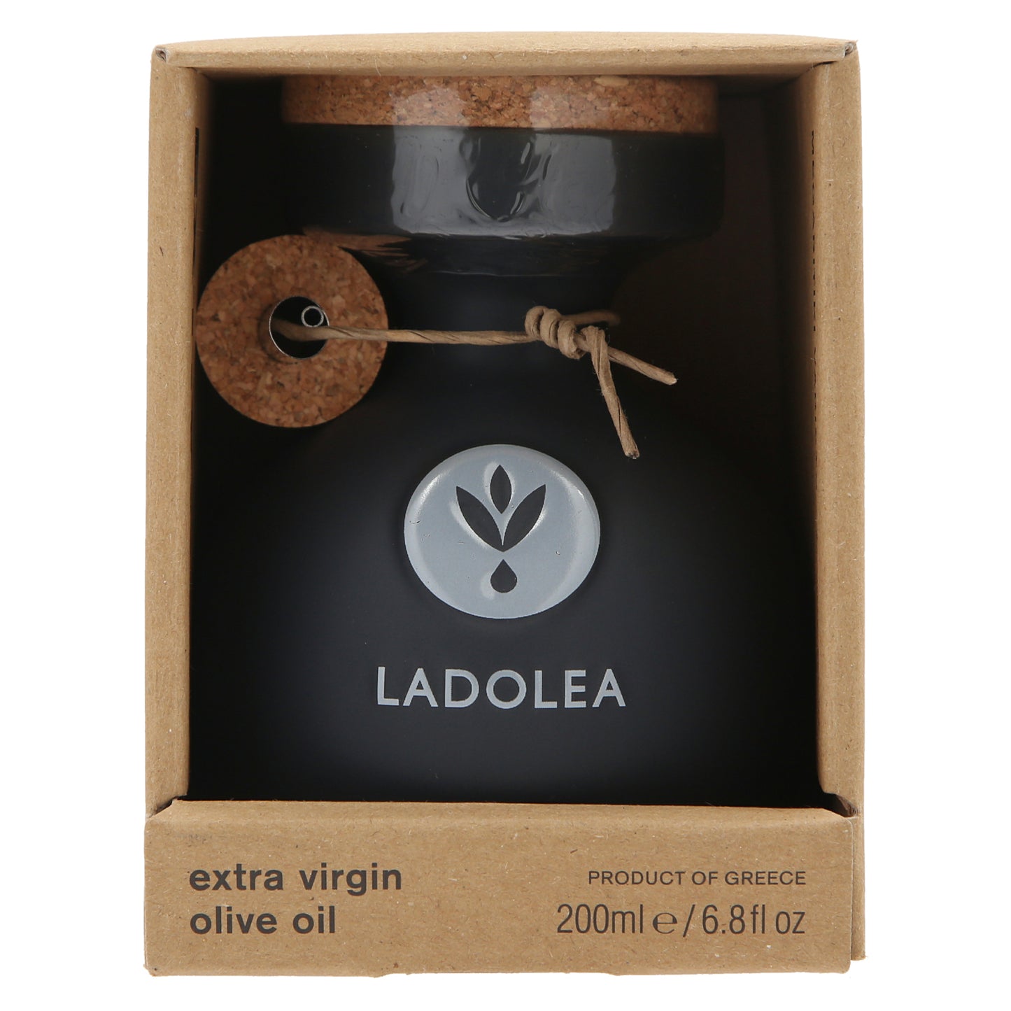 Ladolea Greek Extra Virgin Olive Oil in a Black Ceramic Pot - 200ml