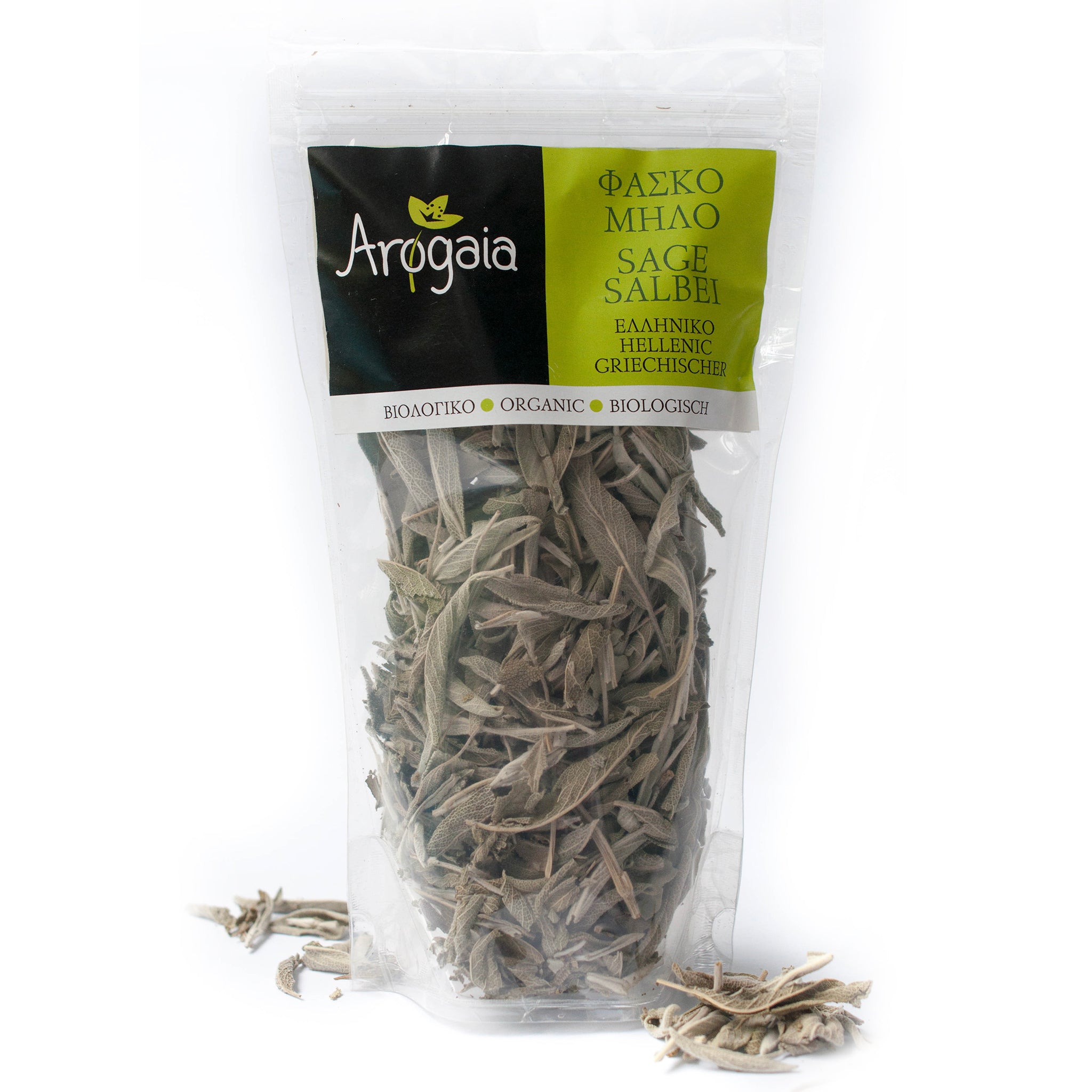 Arogaia Organic Greek Sage in a resealable bag, 40gr