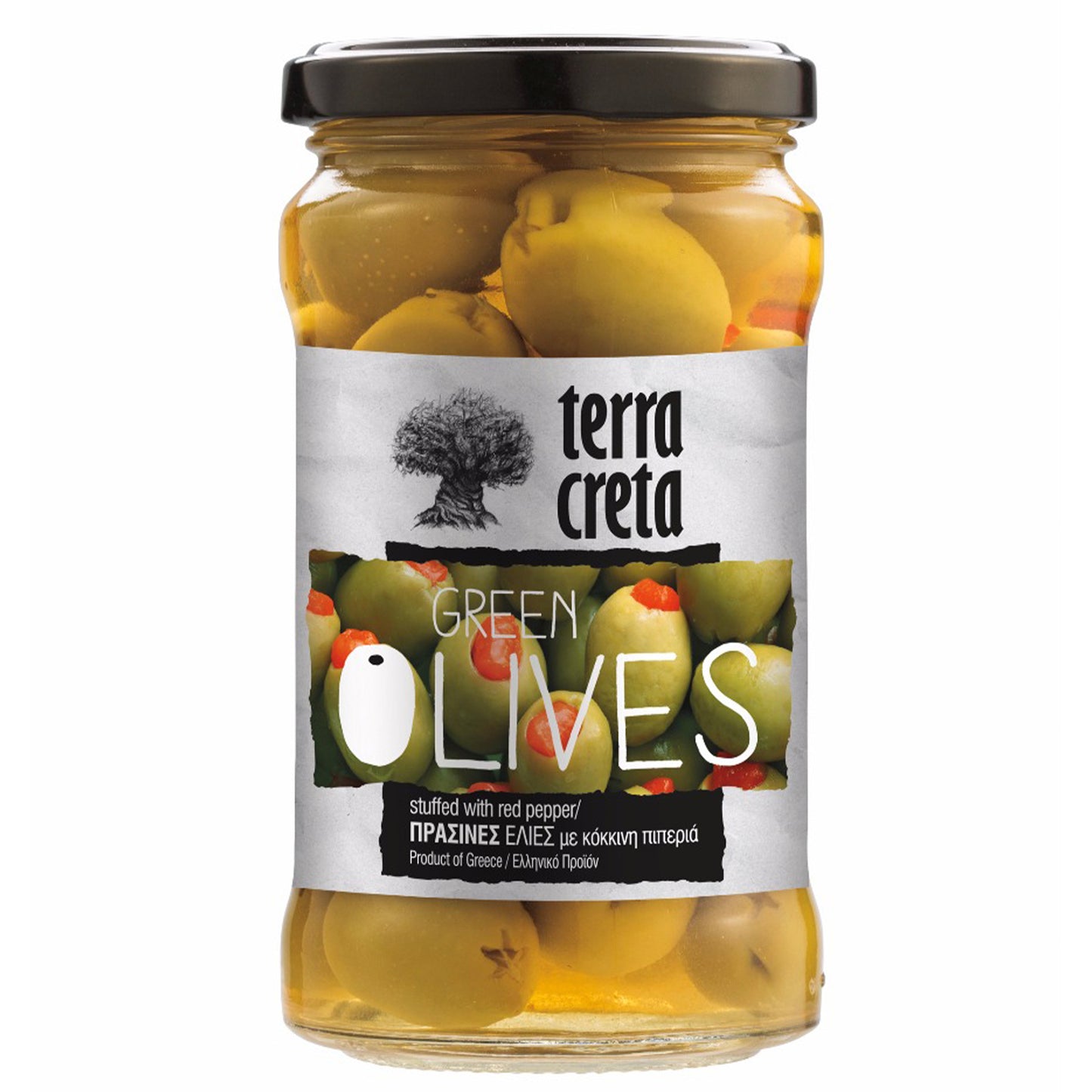 Terra Creta Greek Green Olives Stuffed with Peppers - 290gr