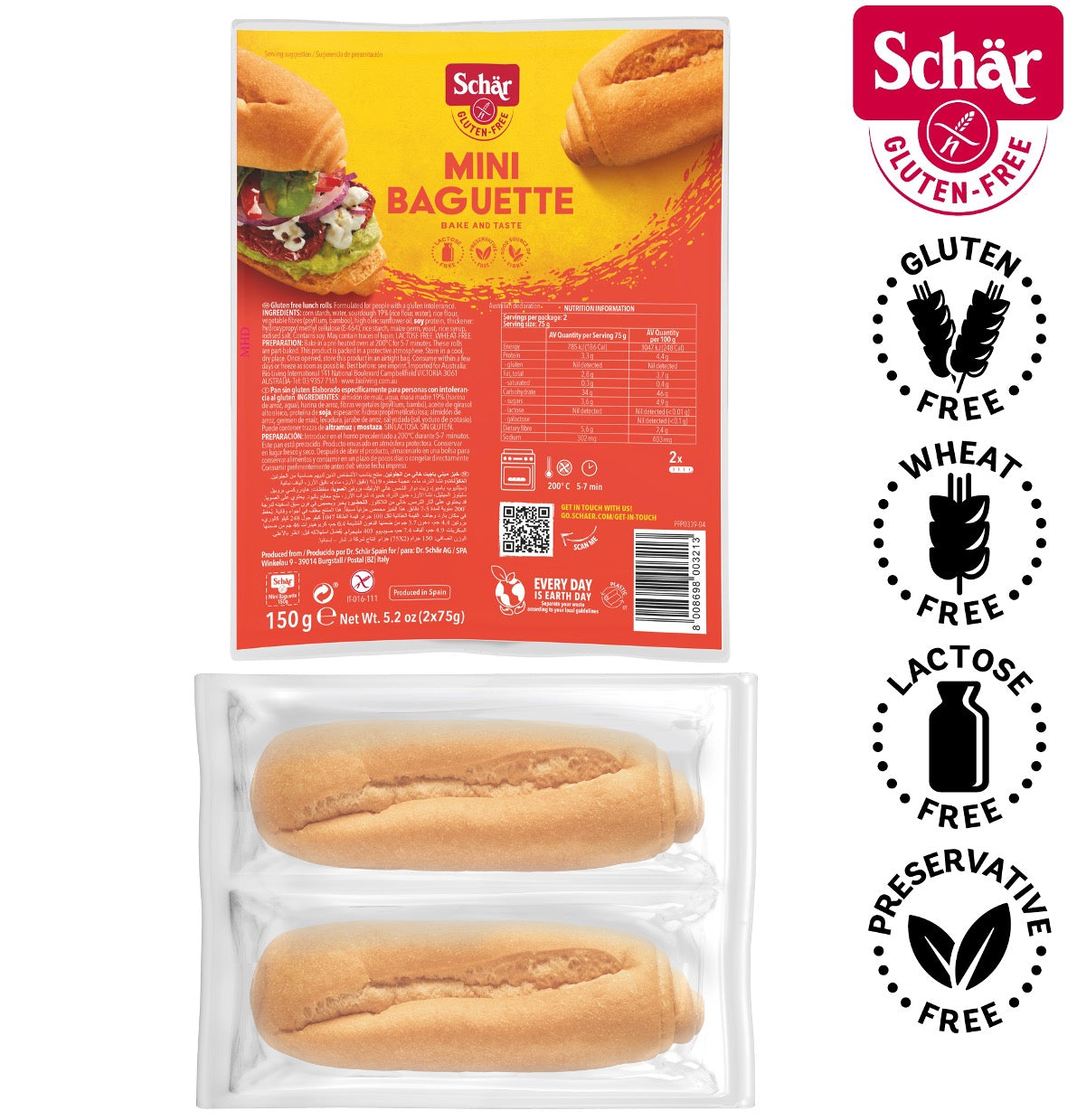 Schar Gluten Free Mini Baguette - 150gr (2x75gr)